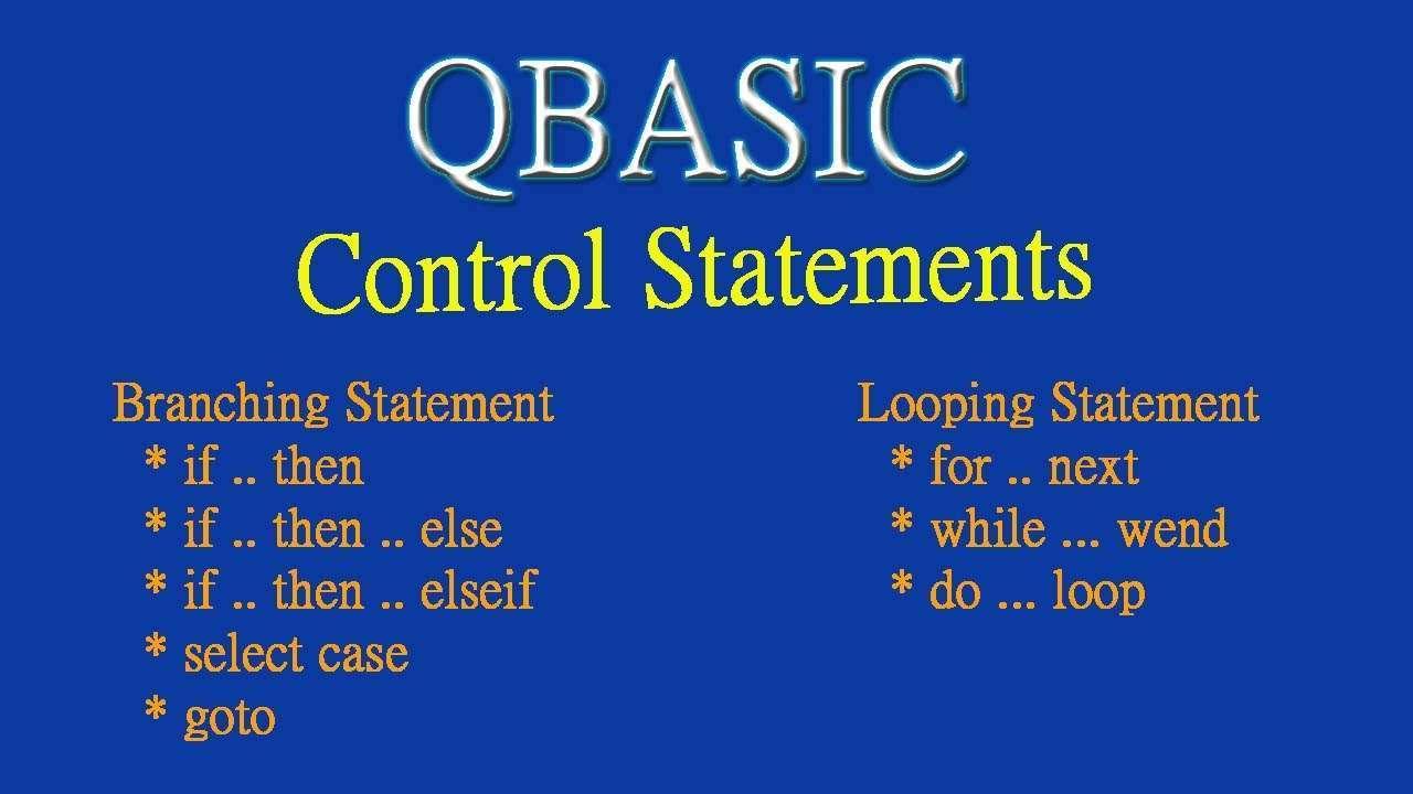 Chapter 8: QBASIC statements and program
